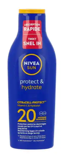 De Online Drogist Nivea sun protect & hydrate zonnemelk spf20 200ml aanbieding