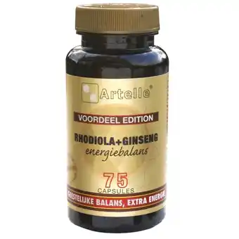 De Online Drogist Artelle rhodiola & ginseng energiebalans capsules 75cp aanbieding