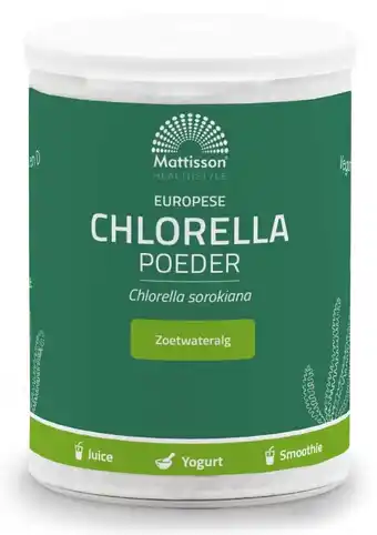 De Online Drogist Mattisson healthstyle europese chlorella poeder 125gr aanbieding