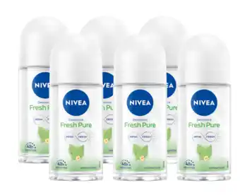 De Online Drogist Nivea fresh pure roll-on voordeelverpakking 6x50ml aanbieding