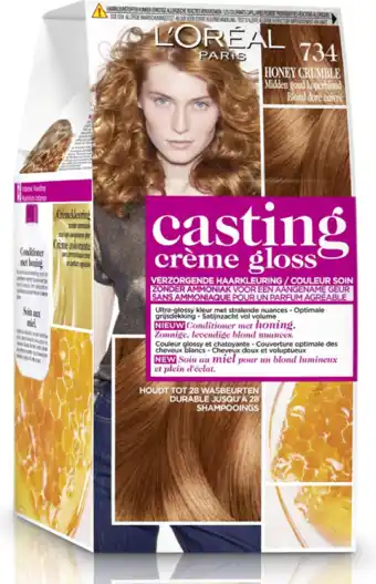 De Online Drogist L'oréal paris casting crème gloss 734 honey crumble 180ml aanbieding