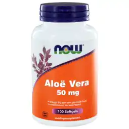 De Online Drogist Now aloë vera 50 mg softgels 100st aanbieding