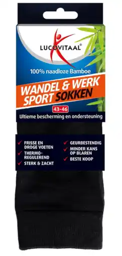 De Online Drogist Lucovitaal wandel werk & sportsokken bamboe 43-46 1pr aanbieding