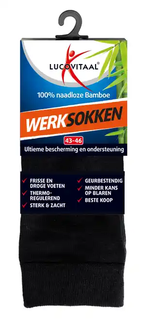 De Online Drogist Lucovitaal wandel werk & sportsokken bamboe 43-46 1pr aanbieding