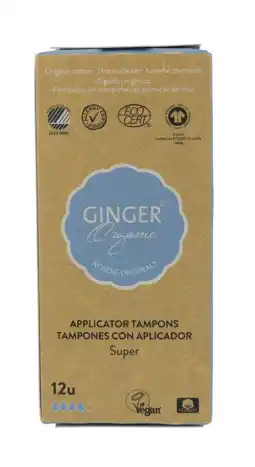 De Online Drogist Ginger organic tampons super met applicator 14st aanbieding