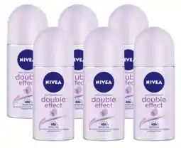 De Online Drogist Nivea double effect roll-on voordeelverpakking 6x50ml aanbieding