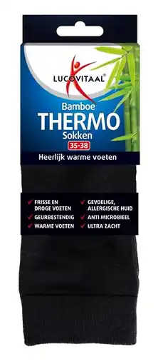 De Online Drogist Lucovitaal bamboe thermosokken 35-38 1pr aanbieding