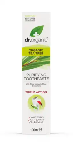 De Online Drogist Dr organic tea tree purifying toothpaste 100ml aanbieding