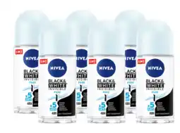 De Online Drogist Nivea black & white invisible pure roll-on voordeelverpakking 6x50ml aanbieding