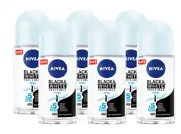 De Online Drogist Nivea black & white invisible pure roll-on voordeelverpakking 6x50ml aanbieding