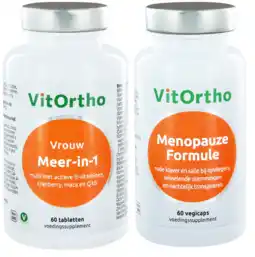 De Online Drogist Vitortho meer-in-1 vrouw tabletten + menopauze formule capsules 2st aanbieding