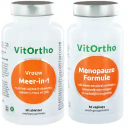 De Online Drogist Vitortho meer-in-1 vrouw tabletten + menopauze formule capsules 2st aanbieding