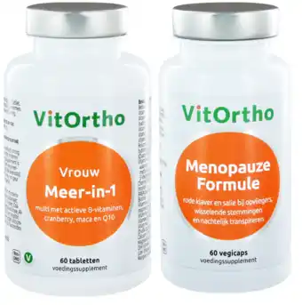 De Online Drogist Vitortho meer-in-1 vrouw tabletten + menopauze formule capsules 2st aanbieding