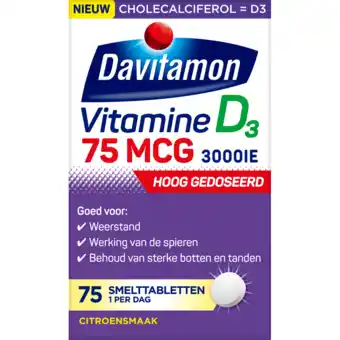 De Online Drogist Davitamon vitamine d3 75 mcg smelttablet 75tb aanbieding