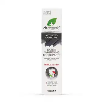 De Online Drogist Dr organic activated charcoal extra whitening toothpaste 100ml aanbieding