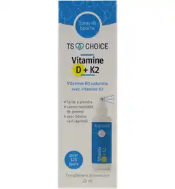 De Online Drogist Ts choice vitamine d3 + k2 spray 25ml aanbieding