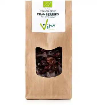 De Online Drogist Vitiv biologische cranberry met appeldiksap 250gr aanbieding