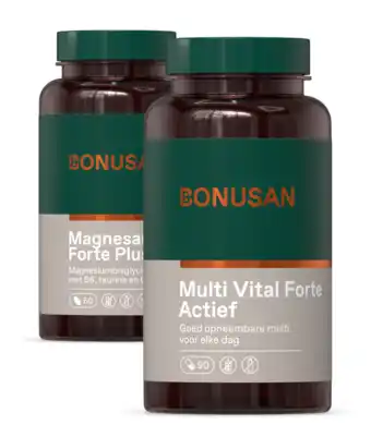 De Online Drogist Bonusan magnesan forte plus + multi vital forte actief combiset 2 stuks aanbieding