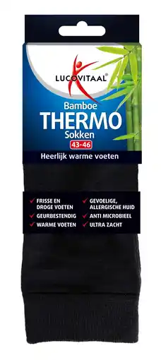 De Online Drogist Lucovitaal bamboe thermosokken 43-46 1pr aanbieding