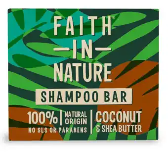 De Online Drogist Faith in nature shampoo bar kokosnoot en sheaboter 85gr aanbieding