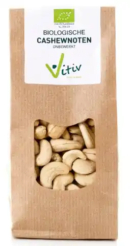 De Online Drogist Vitiv biologische cashewnoten 250gr aanbieding