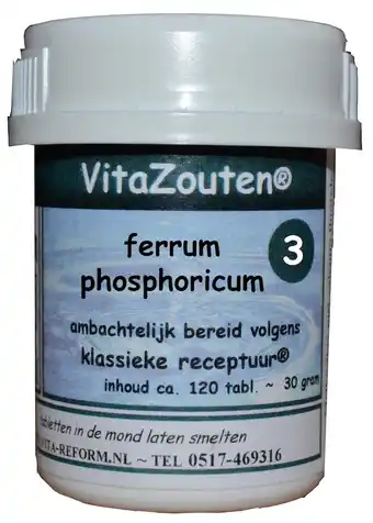 De Online Drogist Vita reform van der snoek vita reform vitazouten nr. 3 ferrum phosphoricum 120tb aanbieding