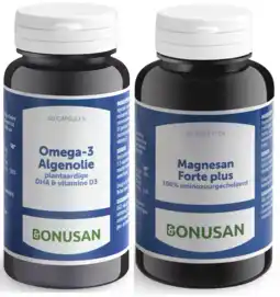 De Online Drogist Bonusan magnesan forte plus + omega-3 algenolie combiproduct 60tb+60cp aanbieding