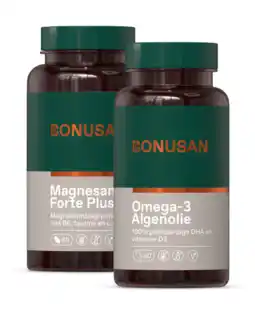 De Online Drogist Bonusan magnesan forte plus + omega-3 algenolie combiproduct 60tb+60cp aanbieding