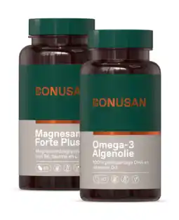 De Online Drogist Bonusan magnesan forte plus + omega-3 algenolie combiproduct 60tb+60cp aanbieding
