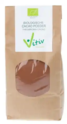 De Online Drogist Vitiv biologische cacao poeder 300gr aanbieding