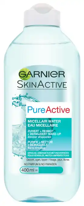 De Online Drogist Garnier skinactive pureactive micellair reinigingswater 400ml aanbieding