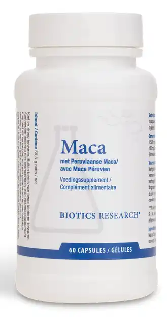De Online Drogist Biotics maca capsules 60tb aanbieding