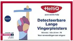 De Online Drogist Heltiq detecteerbare lange vingerpleisters pe 120x20mm 100st aanbieding