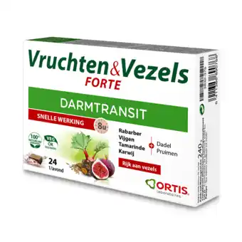 De Online Drogist Ortis vruchten & vezels forte darmtransit blokjes 24st aanbieding