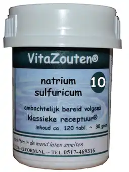 De Online Drogist Vita reform van der snoek vita reform vitazouten nr. 10 natrium sulfuricum 120tb aanbieding