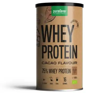 De Online Drogist Purasana whey protein cacao 400gr aanbieding