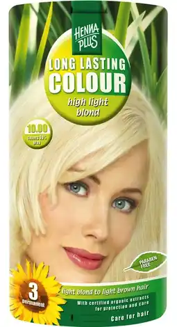 De Online Drogist Hennaplus long lasting colour 10.00 high light blond 100ml aanbieding