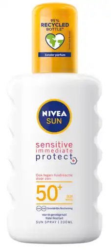 De Online Drogist Nivea sun sensitive immediate protect zonnespray spf50+ 200ml aanbieding