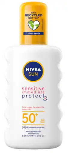 De Online Drogist Nivea sun sensitive immediate protect zonnespray spf50+ 200ml aanbieding