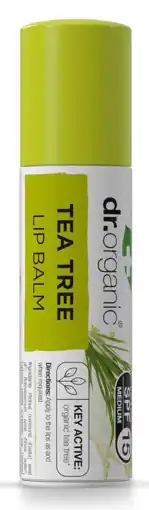 De Online Drogist Dr organic teatree lipbalm f15 5.7ml aanbieding