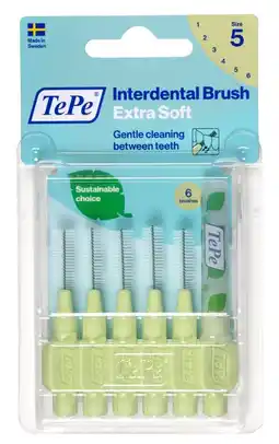 De Online Drogist Tepe interdentale rager extra soft groen 0,8mm 6st aanbieding