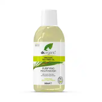 De Online Drogist Dr organic tea tree oil purifying mouth wash 500ml aanbieding
