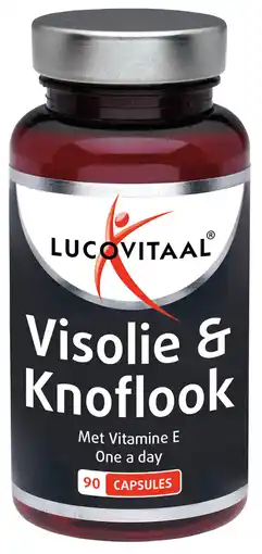 De Online Drogist Lucovitaal visolie en knoflook capsules 90cp aanbieding