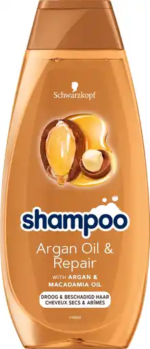 De Online Drogist Schwarzkopf argan oil & repair shampoo 400ml aanbieding
