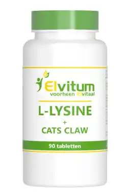 De Online Drogist Elvitum l-lysine cats claw tabletten 90tb aanbieding