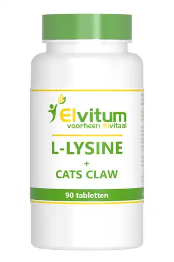De Online Drogist Elvitum l-lysine cats claw tabletten 90tb aanbieding