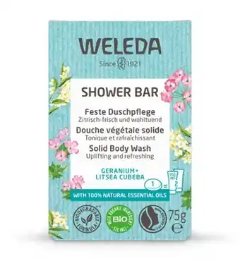 De Online Drogist Weleda shower bar geranium + litsea cubeba 75gr aanbieding