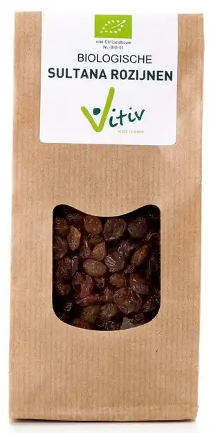 De Online Drogist Vitiv biologische sultana rozijnen 250gr aanbieding
