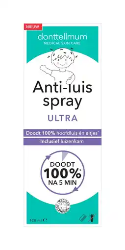 De Online Drogist Donttellmum anti-luis spray ultra 120ml aanbieding