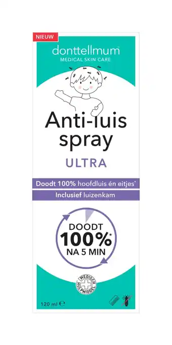 De Online Drogist Donttellmum anti-luis spray ultra 120ml aanbieding